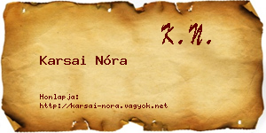 Karsai Nóra névjegykártya