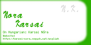 nora karsai business card